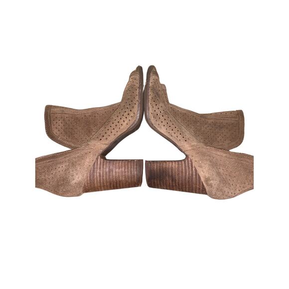 Favorite, loved, Lucky Brand, Tan, Taupe Perforated Suede Ankle Booties, US 7.5 - Picture 3 of 6